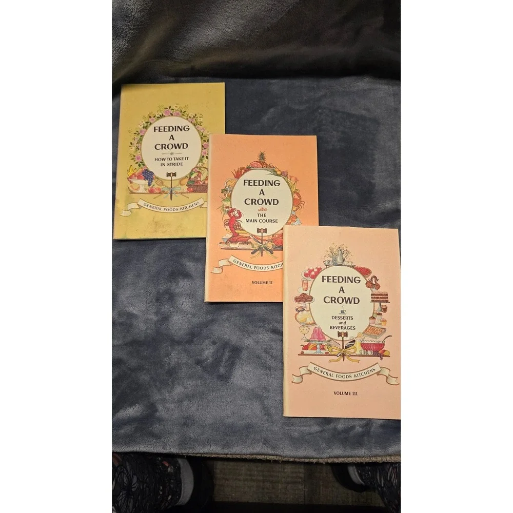 Vintage General Foods Kitchens Feeding A Crowd Cookbook Set Volumes 1 2 3
